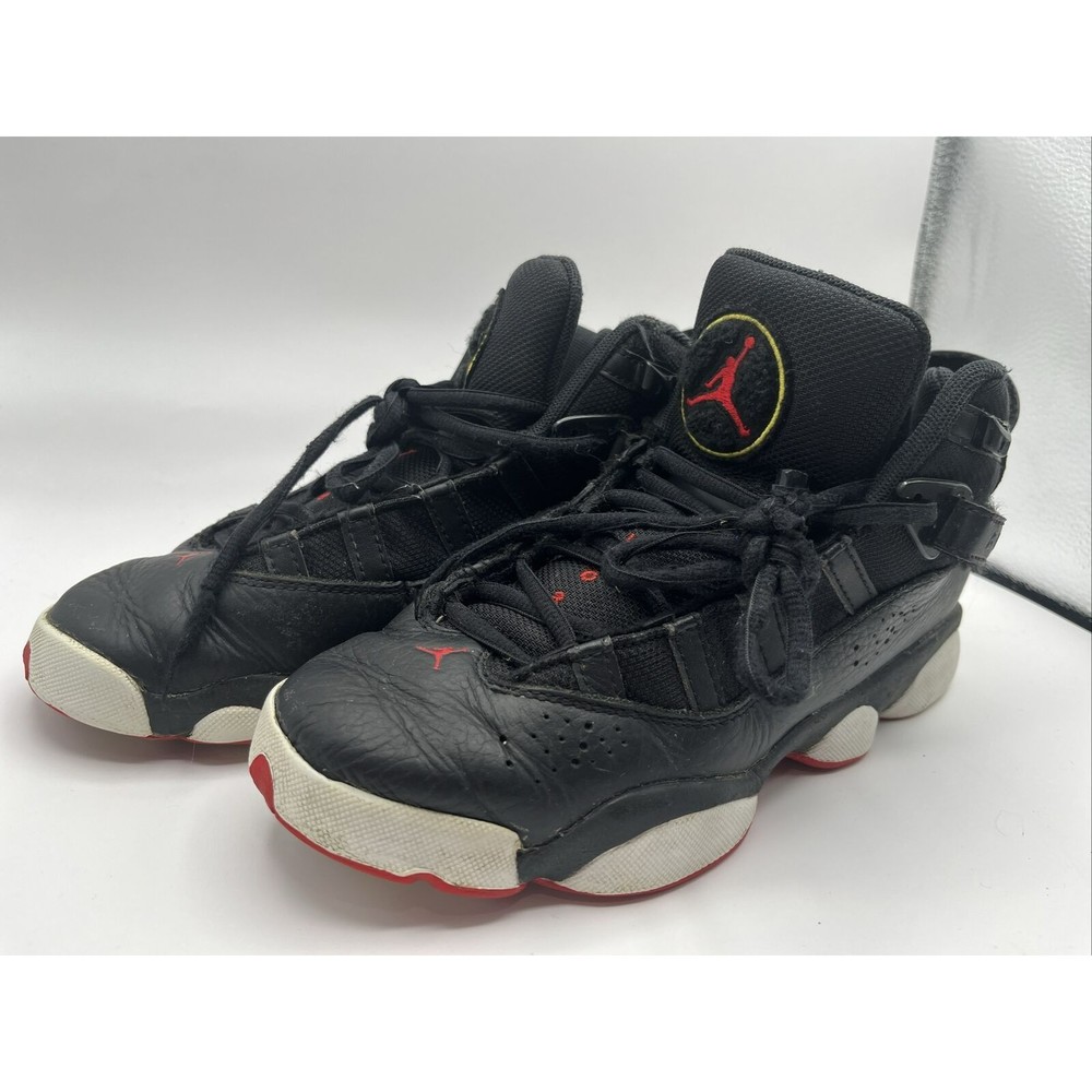 Nike Air Jordan 6 Rings (GS) Black/Red-White Youth shoes 323419-063 Size 6.5Y